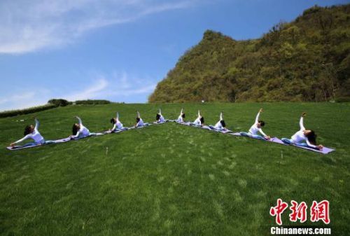 春日瑜伽秀山水花中“瑜”悦身心